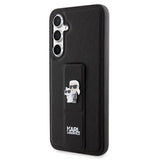 Karl Lagerfeld Gripstand Saffiano Karl&Choupette Pins case for Samsung Galaxy S23 FE - black