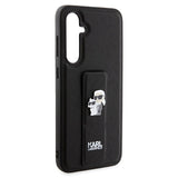 Karl Lagerfeld Gripstand Saffiano Karl&Choupette Pins case for Samsung Galaxy S23 FE - black