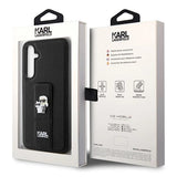 Karl Lagerfeld Gripstand Saffiano Karl&Choupette Pins case for Samsung Galaxy S23 FE - black