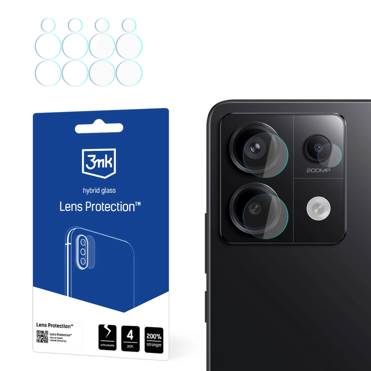 3mk Lens ProtectionTM hybridkameraglas til Redmi Note 13 Pro