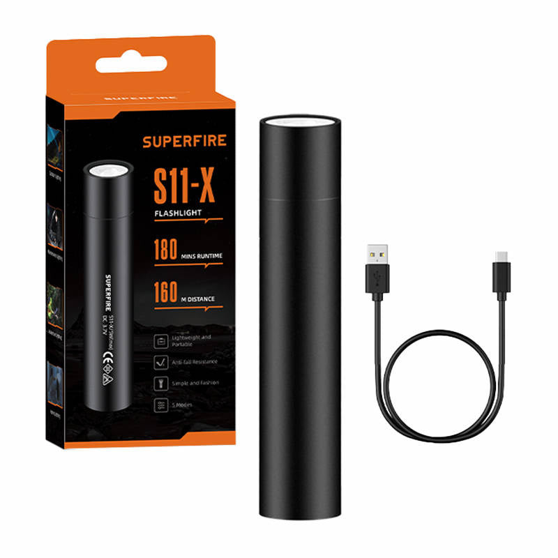 Mini lommelygte Supfire S11-X, 700lm, USB