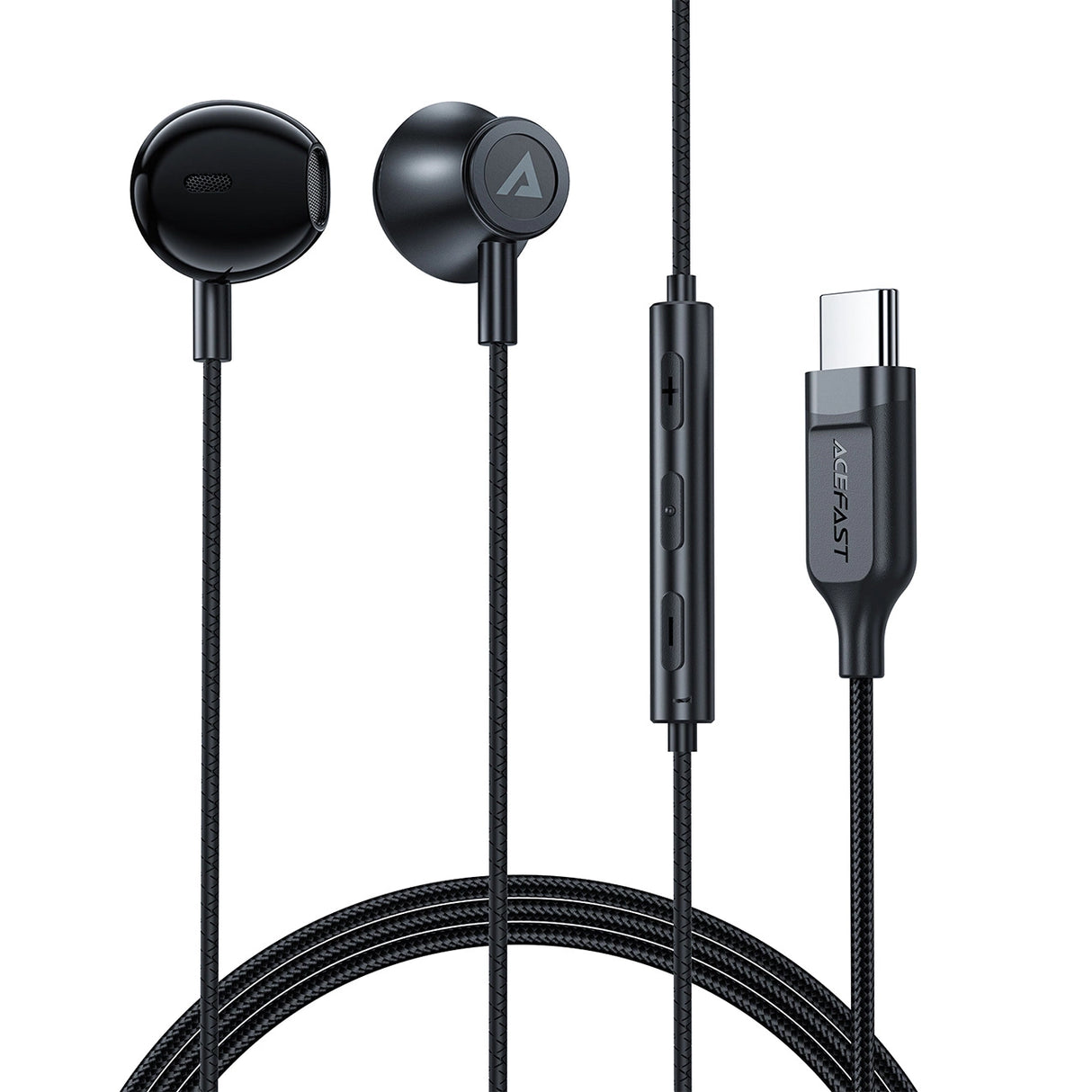 Acefast L2 øretelefoner med USB-C-stik, mikrofon og fjernbetjening 1,2 m - sort
