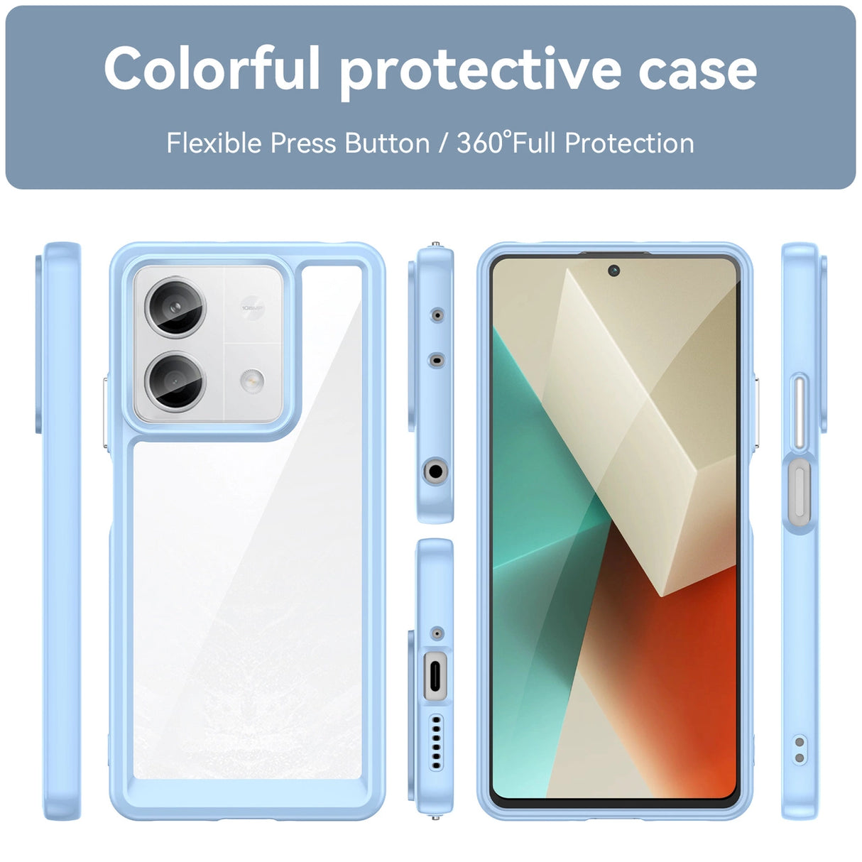 Udendørs rumkasse med gelramme til Xiaomi Redmi Note 13 Pro - blå