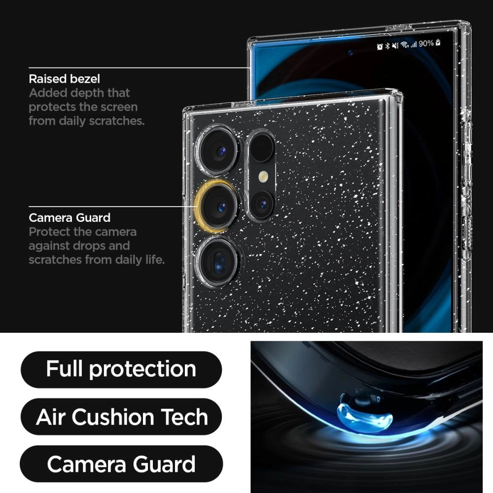 Spigen Liquid Crystal Case til Samsung Galaxy S24 Ultra - Clear Glitter
