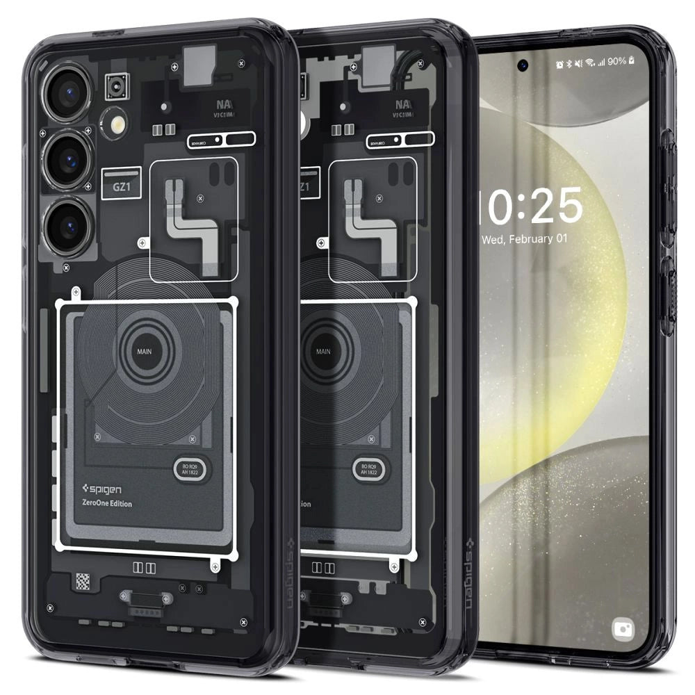 Spigen Ultra Hybrid Case til Samsung Galaxy S24 - mørkgrå (Zero One Pattern)