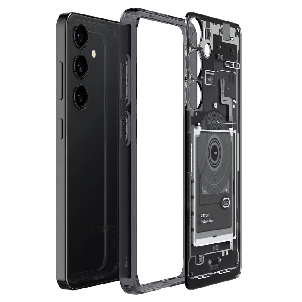 Spigen Ultra Hybrid Case til Samsung Galaxy S24 - mørkgrå (Zero One Pattern)
