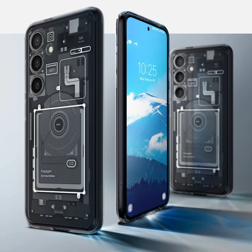 Spigen Ultra Hybrid Case til Samsung Galaxy S24 - mørkgrå (Zero One Pattern)