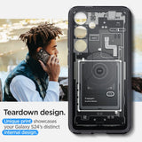 Spigen Ultra Hybrid Case til Samsung Galaxy S24 - mørkgrå (Zero One Pattern)