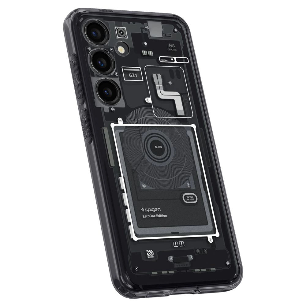 Spigen Ultra Hybrid Case til Samsung Galaxy S24 - mørkgrå (Zero One Pattern)