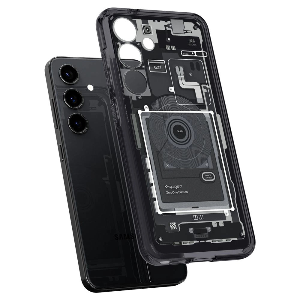 Spigen Ultra Hybrid Case til Samsung Galaxy S24 - mørkgrå (Zero One Pattern)