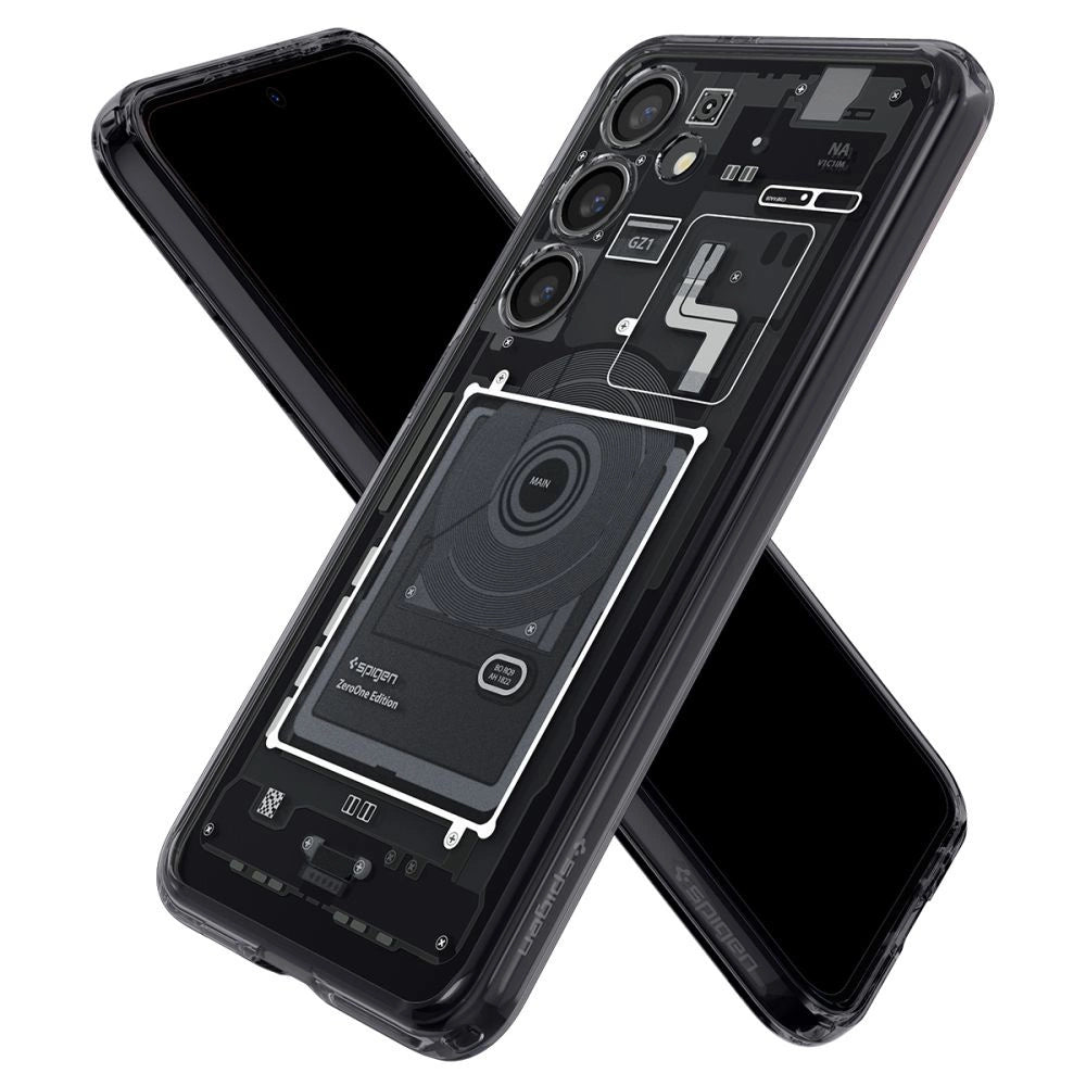 Spigen Ultra Hybrid Case til Samsung Galaxy S24 - mørkgrå (Zero One Pattern)