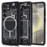 Spigen Ultra Hybrid OneTap Ring Case med MagSafe til Samsung Galaxy S24 - Clear (Zero One Pattern)