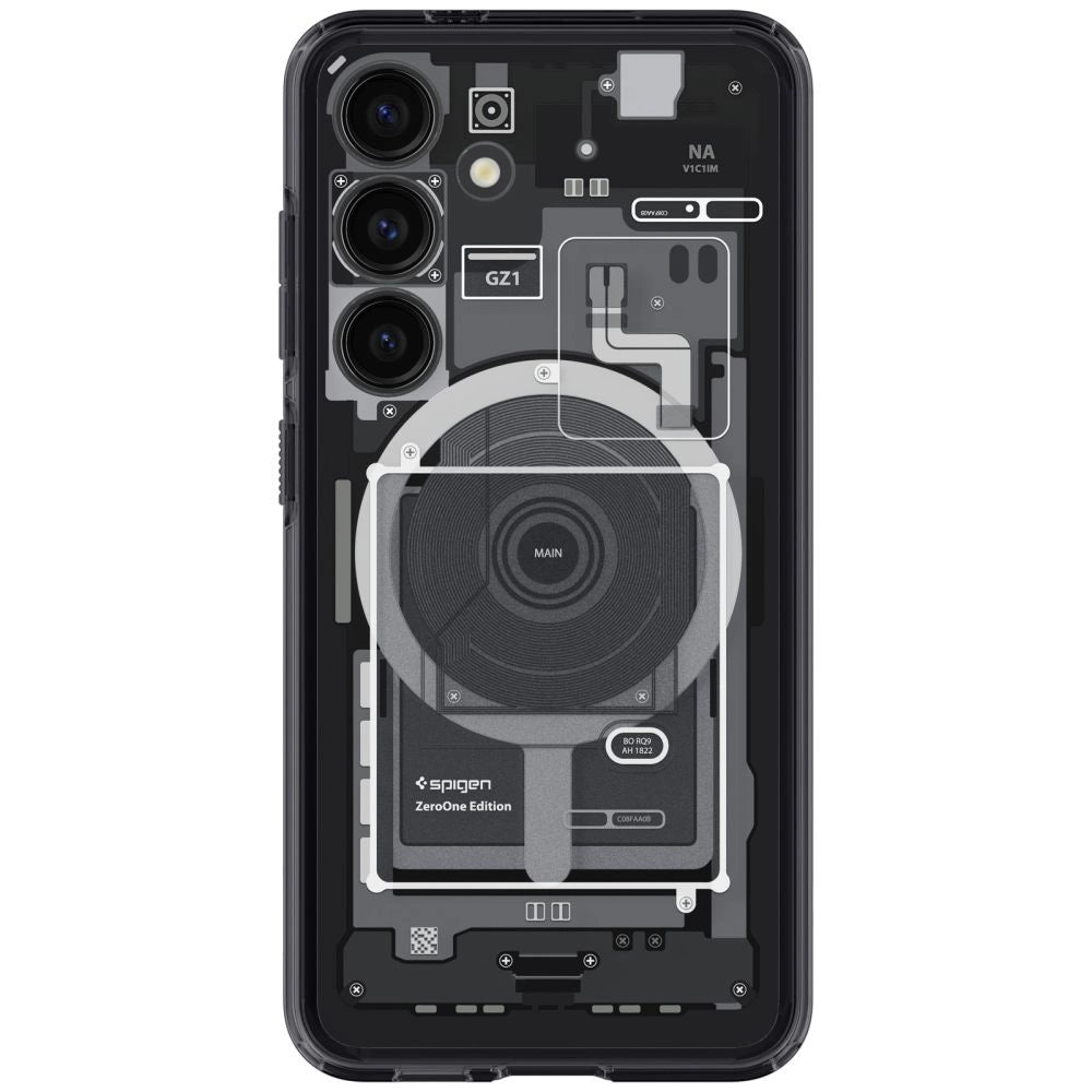 Spigen Ultra Hybrid OneTap Ring Case med MagSafe til Samsung Galaxy S24 - Clear (Zero One Pattern)