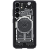 Spigen Ultra Hybrid OneTap Ring Case med MagSafe til Samsung Galaxy S24 - Clear (Zero One Pattern)