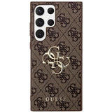Guess 4G Big Metal Logo Case for Samsung Galaxy S24 Ultra - Brown