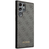 Guess 4G Metal Gold Logo-hylster til Samsung Galaxy S24 Ultra - sort