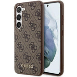 Guess 4G Metal Gold Logo-hylster til Samsung Galaxy S24+ - brun