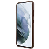 Guess 4G Metal Gold Logo-hylster til Samsung Galaxy S24+ - brun