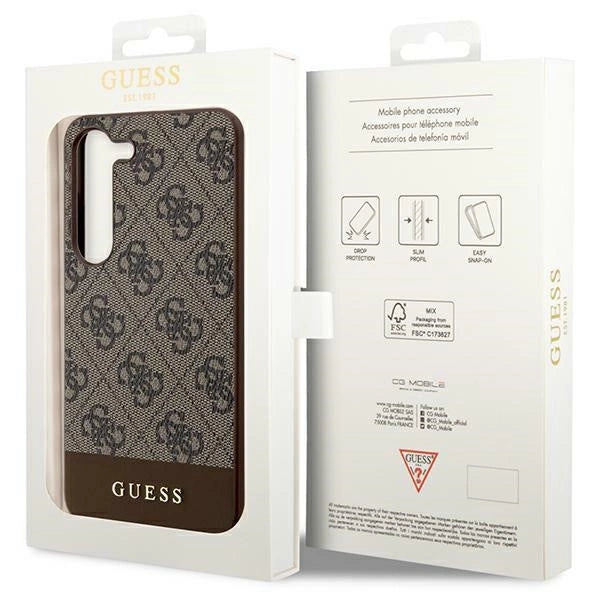Guess 4G Stripe Collection-kasse til Samsung Galaxy S24+ - brun