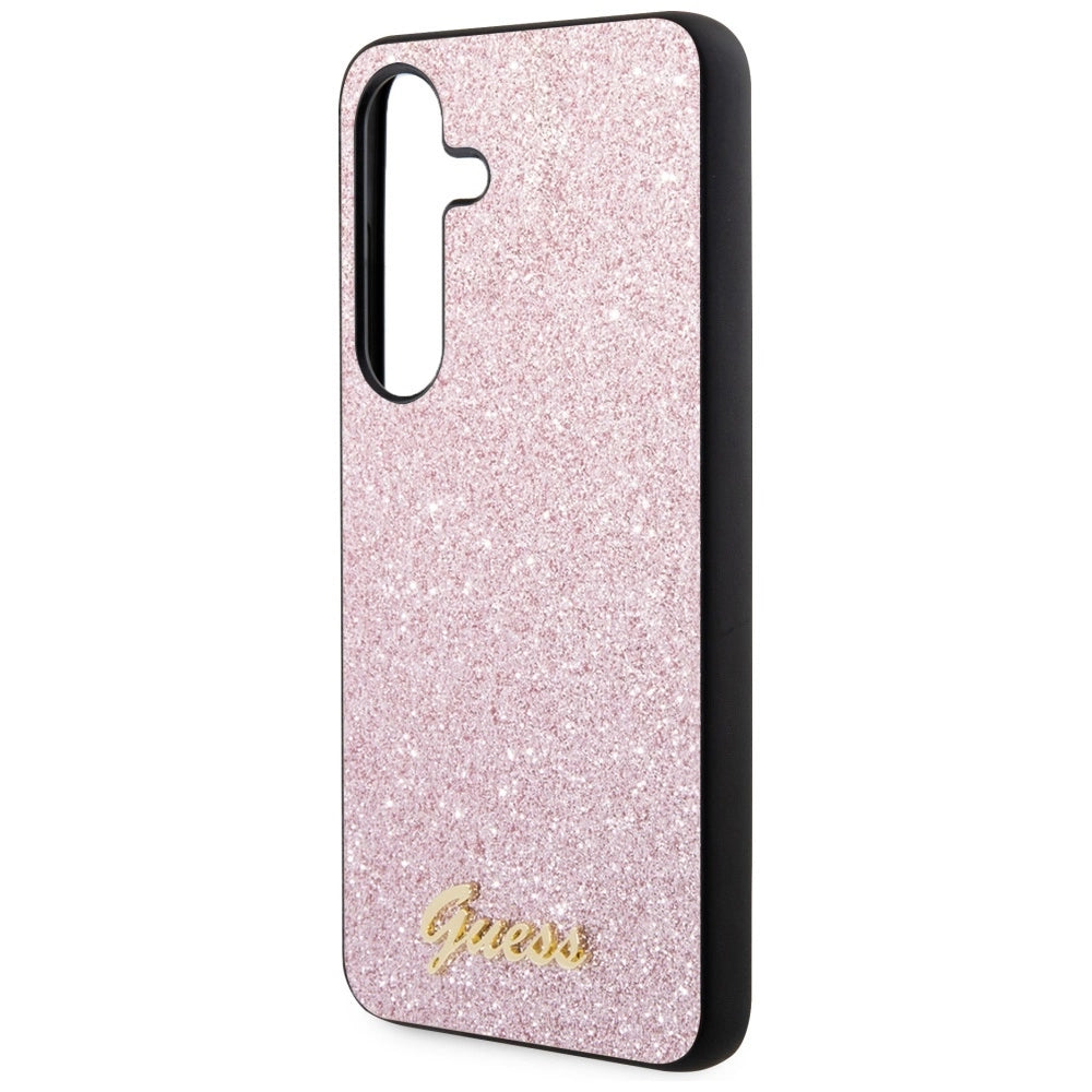 Guess Glitter Script Case til Samsung Galaxy S24 - Pink