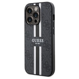 Guess 4G Printed Stripes MagSafe case til iPhone 15 Pro Max - sort