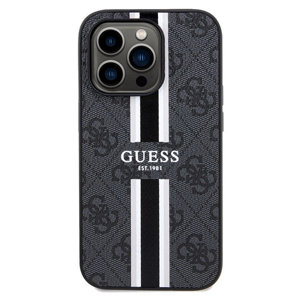 Guess 4G Printed Stripes MagSafe case til iPhone 15 Pro Max - sort