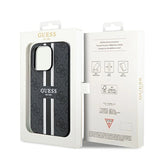 Guess 4G Printed Stripes MagSafe case til iPhone 15 Pro Max - sort