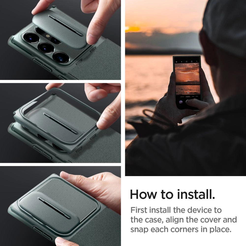 Caseology Parallax Case for Samsung Galaxy S24 Ultra - mørkegrøn