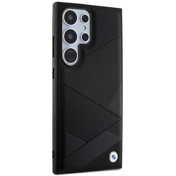 BMW BMHCS24L23RCGPK S24 Ultra S928 sort/sort hardcase Signature læder Crossing Lines mønster
