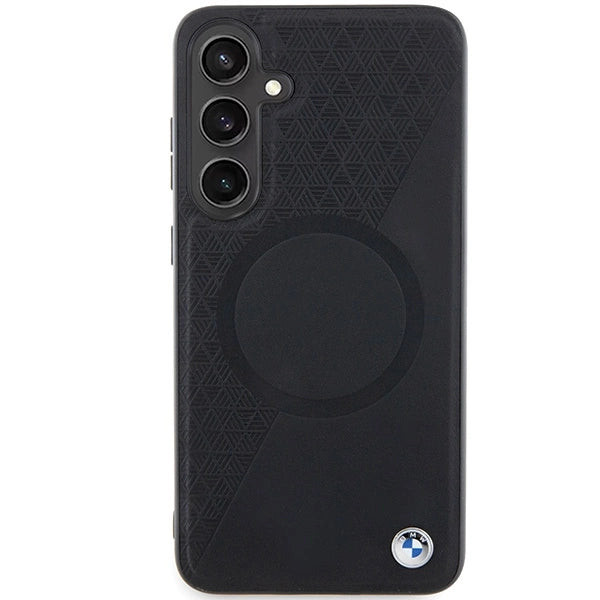 BMW BMHMS24M23RTPK S24+ S926 sort/sort hardcase Signature læder Halvt tekstureret & Circle MagSafe