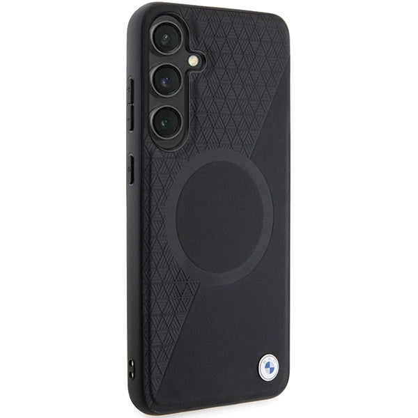 BMW BMHMS24M23RTPK S24+ S926 sort/sort hardcase Signature læder Halvt tekstureret & Circle MagSafe