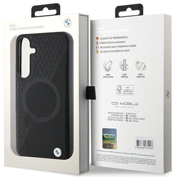 BMW BMHMS24S23RTPK S24 S921 sort/sort hardcase Signature læder Halvt tekstureret & Circle MagSafe