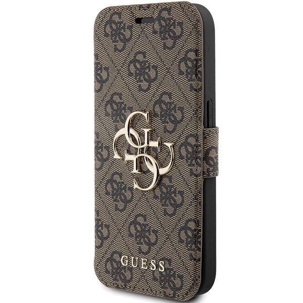 Guess 4G Metal Logo-hylster til iPhone 15 Pro - brun