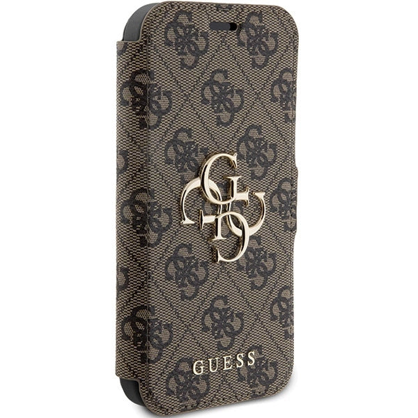 Guess 4G Metal Logo-hylster til iPhone 15 Pro - brun