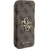 Guess 4G Metal Logo-hylster til iPhone 15 Pro - brun