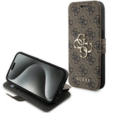 Guess 4G Metal Logo-hylster til iPhone 15 Pro Max - brun