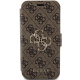 Guess 4G Metal Logo-hylster til iPhone 15 Pro Max - brun