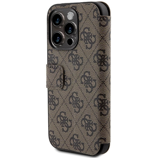 Guess 4G Metal Logo-hylster til iPhone 15 Pro Max - brun