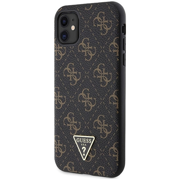 Guess 4G Triangle Metal Logo-hylster til iPhone 11 / XR - sort