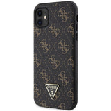 Guess 4G Triangle Metal Logo-hylster til iPhone 11 / XR - sort