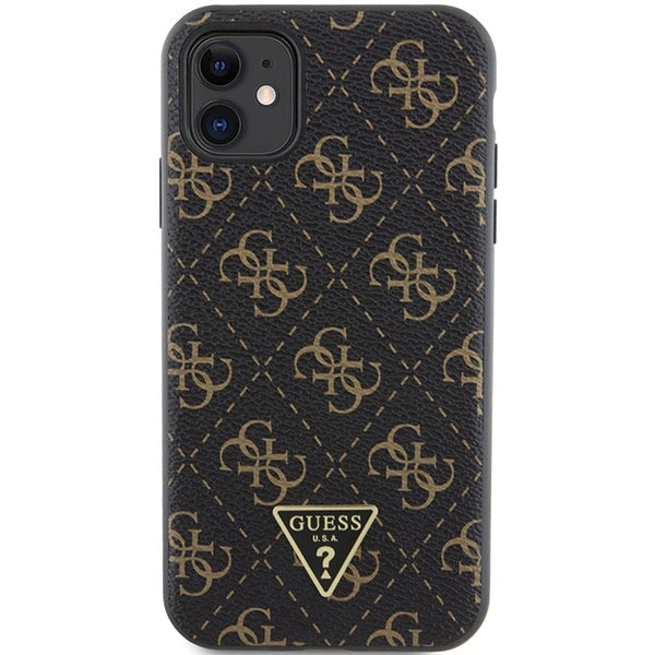 Guess 4G Triangle Metal Logo-hylster til iPhone 11 / XR - sort