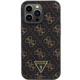 Guess 4G Triangle Metal Logo-hylster til iPhone 14 Pro - sort