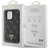 Guess 4G Triangle Metal Logo-hylster til iPhone 14 Pro - sort