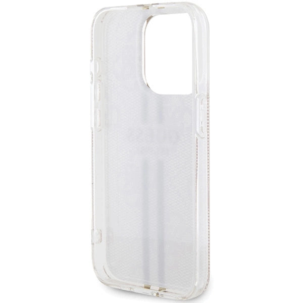 Guess IML 4G Gold Stripe-fodral til iPhone 14 Pro Max - pink