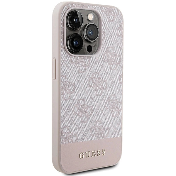 Guess 4G Stripe Collection-hylster til iPhone 15 Pro - pink