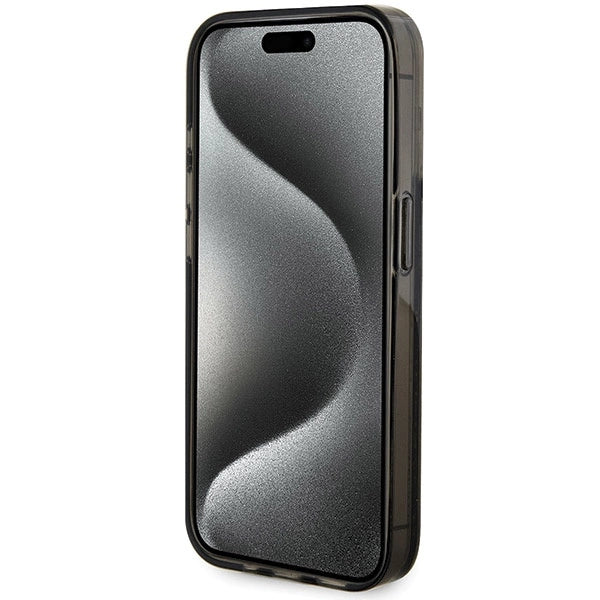 Guess Liquid Glitter Gold Stripes case til iPhone 15 Pro - sort