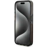 Guess Liquid Glitter Gold Stripes case til iPhone 15 Pro - sort