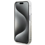 Guess Liquid Glitter Gold Stripes case til iPhone 15 Pro - gennemsigtig