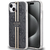 Guess IML 4G Gold Stripe-kasse til iPhone 15 Plus / 14 Plus - sort