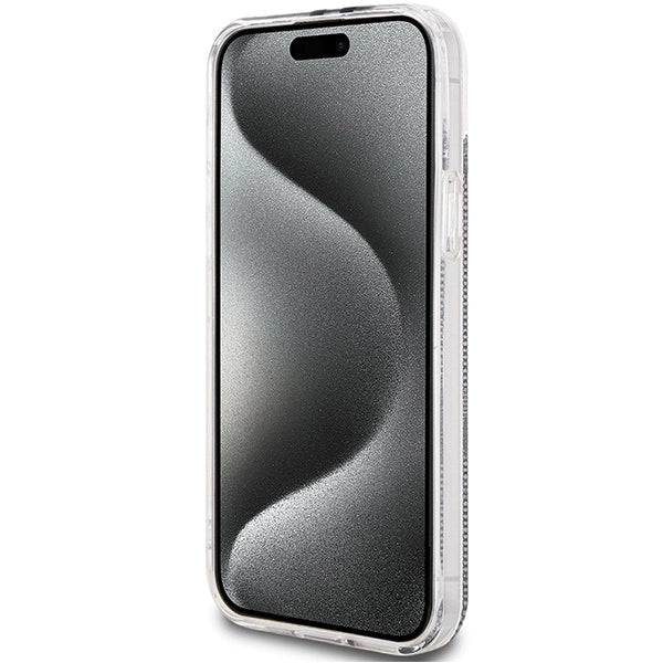 Guess IML 4G Gold Stripe-kasse til iPhone 15 Plus / 14 Plus - sort